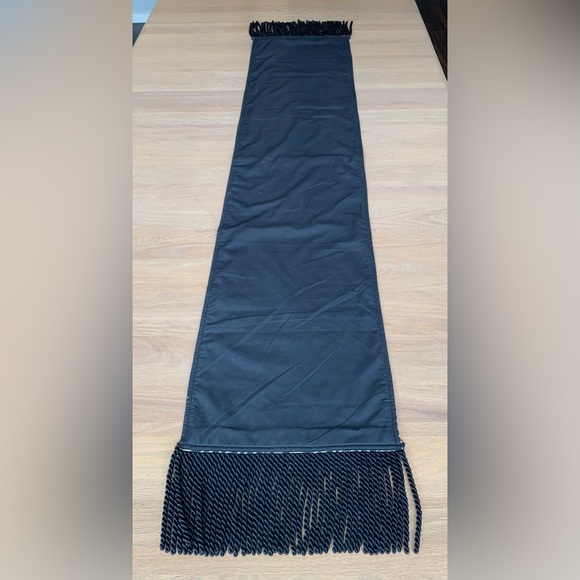 Zebra print table runner with black fringe 29x13 - Picture 7 of 7